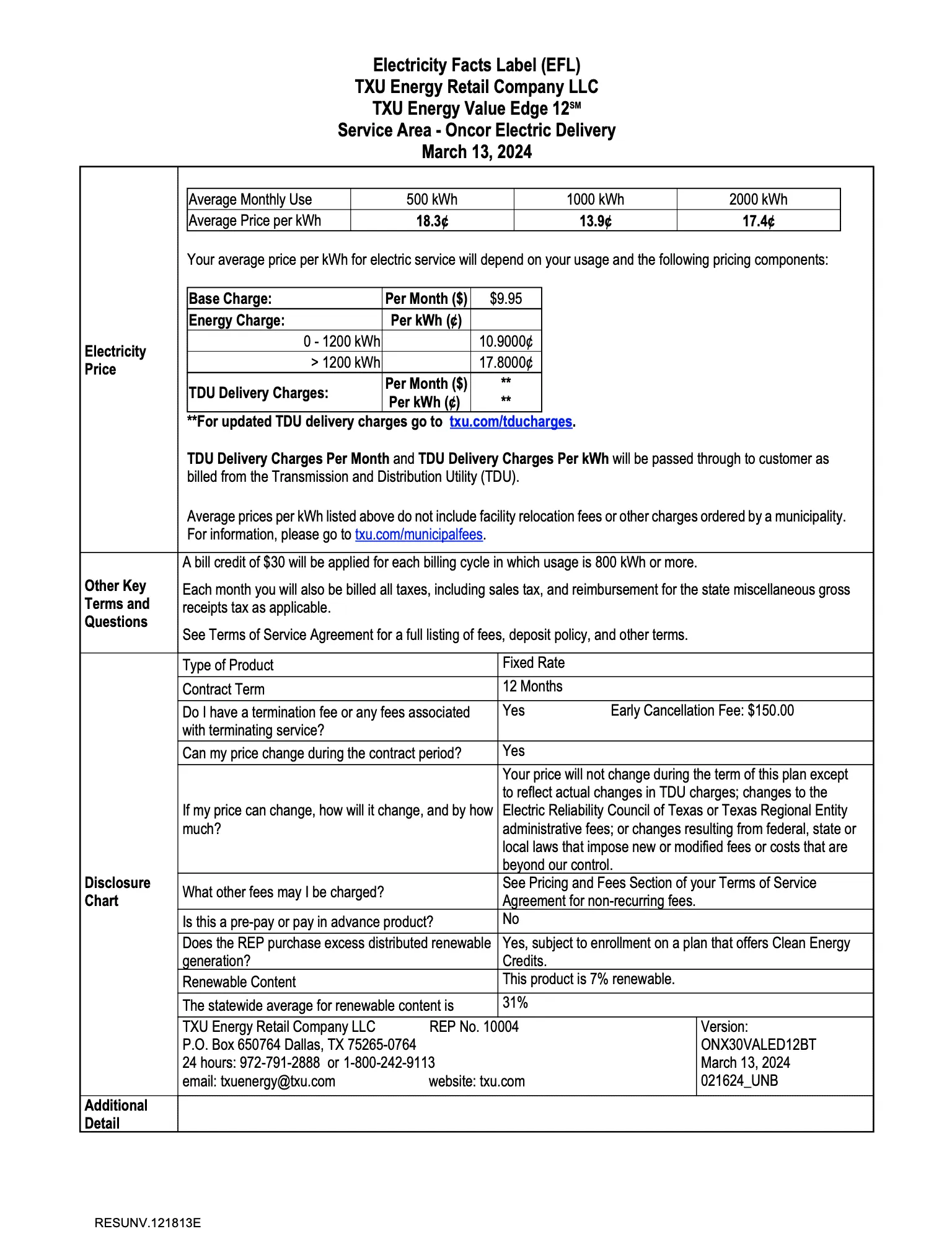 TXU Energy EFL